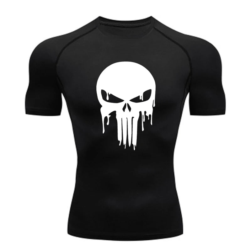 summer-sports-tops-mens-running-t-shirt-skull-fitness-short-sleeved-quick-drying-compression-shirt-bodybuilding-t-shirt